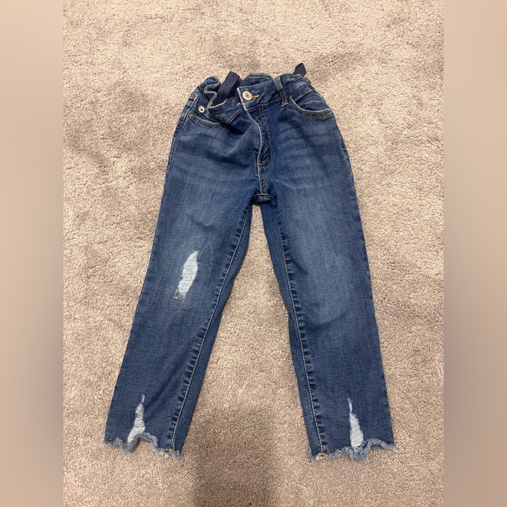 Girls size 5 Blue Distressed Jeans